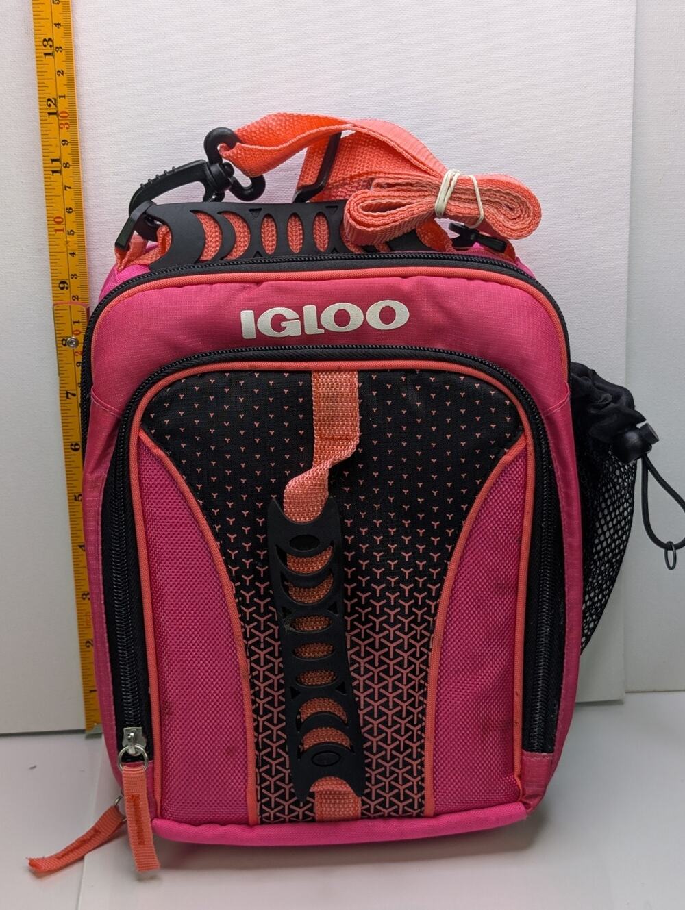 Igloo Insulated Lunch Cooler Bag Pink Orange Shoulder Strap Bottle Pocket